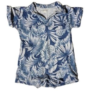 Old Navy blue tropical romper